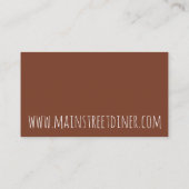 French Toast Cook Caterer Diner Restaurant Feinsch Visitenkarte (Rückseite)