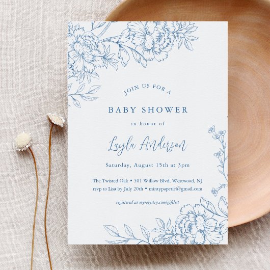 FRENCH TOILE Baby Dusche Einladung