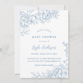 FRENCH TOILE Baby Dusche Einladung (Vorderseite)