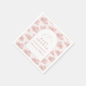 French Toile Baby Shower Pink Serviette (Ecke)