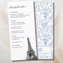 French Toile Bat Mitzvah Eiffel Tower Elegantes Me
