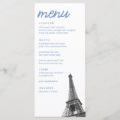 French Toile Bat Mitzvah Eiffel Tower Elegantes Me Menükarte (Vorderseite)