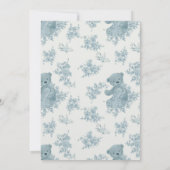 French Toile Bear und Bunny Baby Dusche Einladung (Rückseite)
