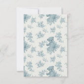 French Toile Bear und Bunny Baby Dusche RSVP Karte (Rückseite)