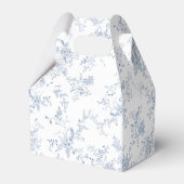French Toile Blue Baby Dusche Geschenkschachtel (Rückseite)