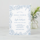 FRENCH TOILE Bridal Dusche Einladung (Stehend Vorderseite)