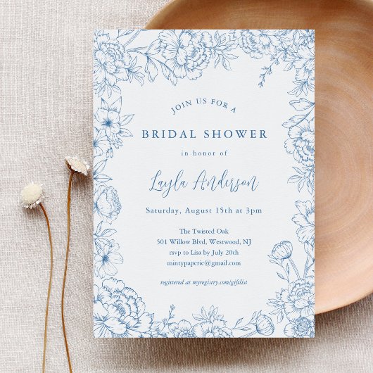 FRENCH TOILE Bridal Dusche Einladung