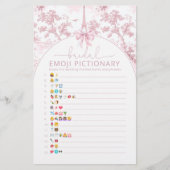French Toile Bridal shower emoji Pictionary game (Vorderseite)