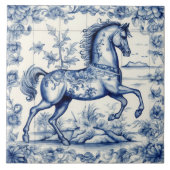 French Toile Carousel Pferd Fliese (Vorderseite)