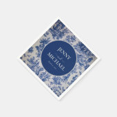French Toile de Jouy Blue White Serviette (Ecke)