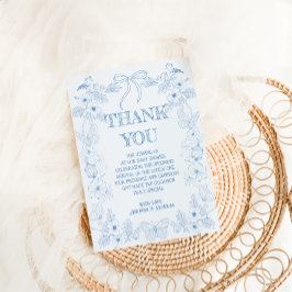 French Toile De Jouy Boy Babydusche Dankeskarte