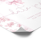 French Toile de jouy date night ideas pink bridal Poster (Ecke)