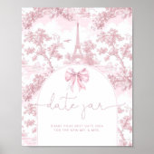 French Toile de jouy date night ideas pink bridal Poster (Vorne)