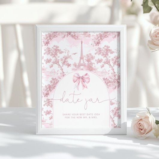 French Toile de jouy date night ideas pink bridal Poster