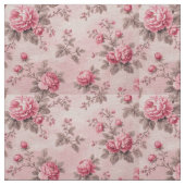 French Toile de Jouy Pink Floral Rococo Rose Theme Stoff (Nahaufnahme)