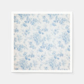 French Toile Dusty Blue Floral Baby Shower Serviette (Vorderseite)