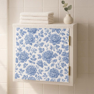 French Toile Heritage Blue Floral Blüten inspirier Seidenpapier