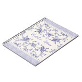French Toile Individuelle Name Spiral Foto Noteboo Notizblock (Linke Seite)