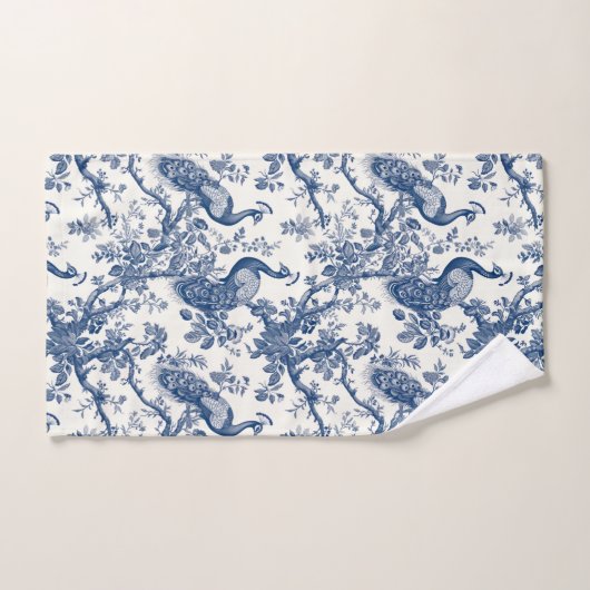 French Toile Peacock Muster Badhandtuch Set (Handtuch)