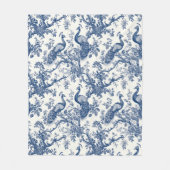 French Toile Peacock Muster Fleecedecke (Vorderseite)