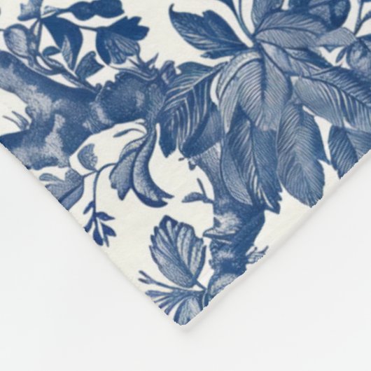 French Toile Peacock Muster Fleecedecke (Ecke)
