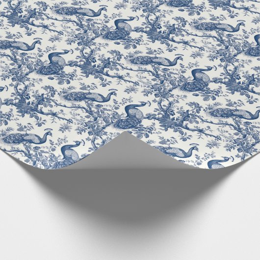 French Toile Peacock Muster Geschenkpapier (Ecke)