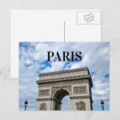 French Travel Paris Arc de Triomphe Foto Postkarte (Vorne/Hinten)