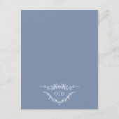 French Victorian Dusty Blue Wedding Details Einladung (Rückseite)