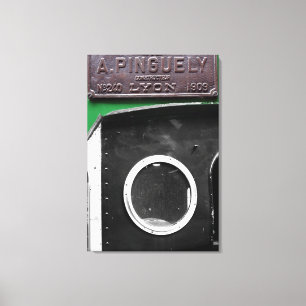 French Vintag Plaque 1909 Steam Motor Leinwand