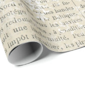 French Vintag White Damask Newsprint Geschenkpapier (Rolleneckpunkt)