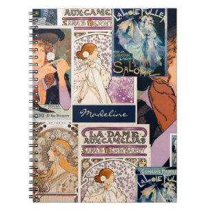 French Vintage Art Poster Collage Personalized Notizblock