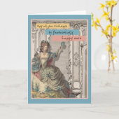 French Vintage Fashion Fantast Birthday Karte (Gelbe Blume)