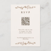 French Vintage Floral Brown Wedding RSVP Karte (Vorderseite)