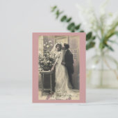 French Vintage Romantic Love Wedding Postkarte (Stehend Vorderseite)