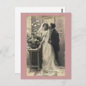 French Vintage Romantic Love Wedding Postkarte (Vorne/Hinten)