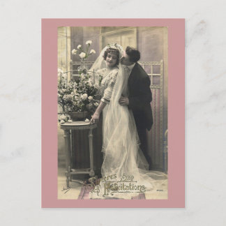 French Vintage Romantic Love Wedding Postkarte
