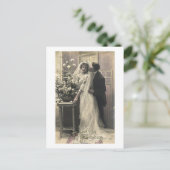 French Vintage Romantic Love Wedding Postkarte (Stehend Vorderseite)