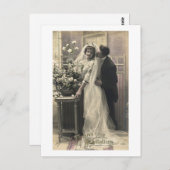 French Vintage Romantic Love Wedding Postkarte (Vorne/Hinten)