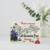 French Violette Parfüm Label Postkarte (Stehend Vorderseite)