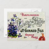 French Violette Parfüm Label Postkarte (Vorne/Hinten)