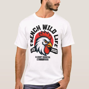 French Wild Life – Eleganter Hahn T-Shirt