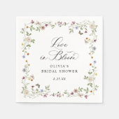 French Wildflower Love in Bloom Bridal Shower Serviette (Vorderseite)