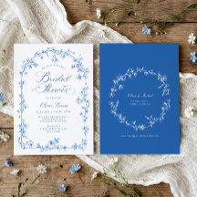 French Wildflower Toile Blue Bridal Shower