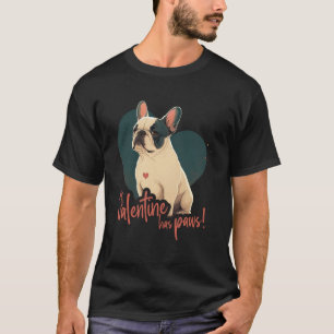 Frenchbulldog mit Heartdekoration Valentinstag T-Shirt