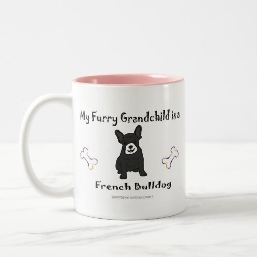 FrenchBulldogBlkWt Zweifarbige Tasse (Links)