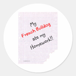 Frenchie Ate My Hausaufgaben - Aufkleber