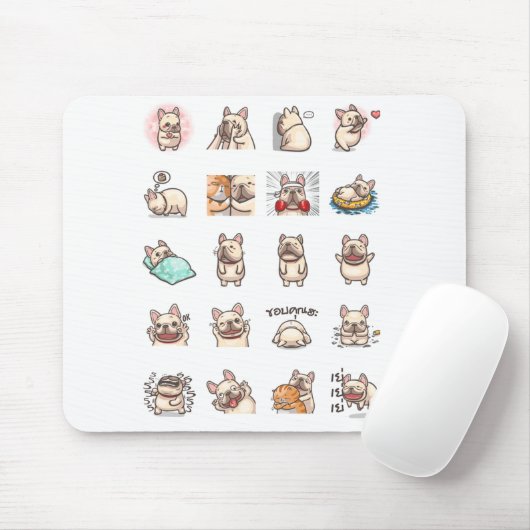 Frenchie Auflage Mousepad (Mit Mouse)