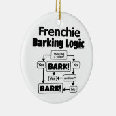 Frenchie Barking Logic Keramik Ornament (Rechts)