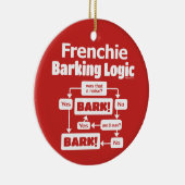Frenchie Barking Logic Keramik Ornament (Rechts)