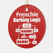 Frenchie Barking Logic Keramik Ornament (Links)